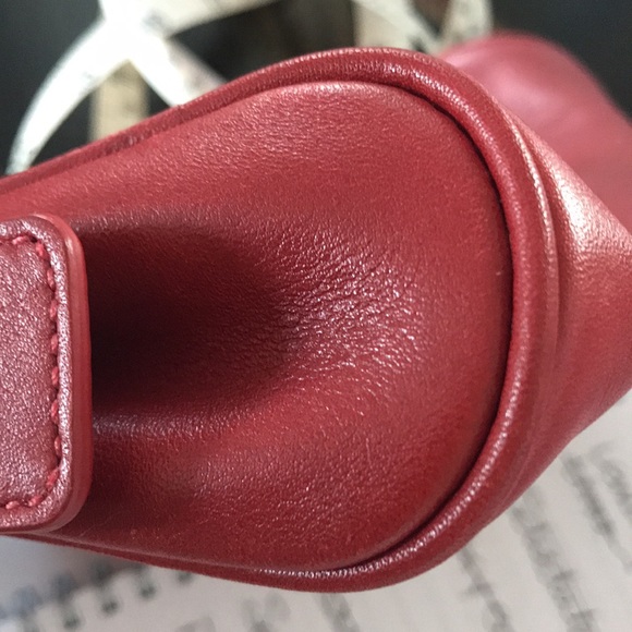 Coach Wristlet Wallet Clutch Cranberry Red Soft Leather, Awesome Condition - Picture 9 of 13